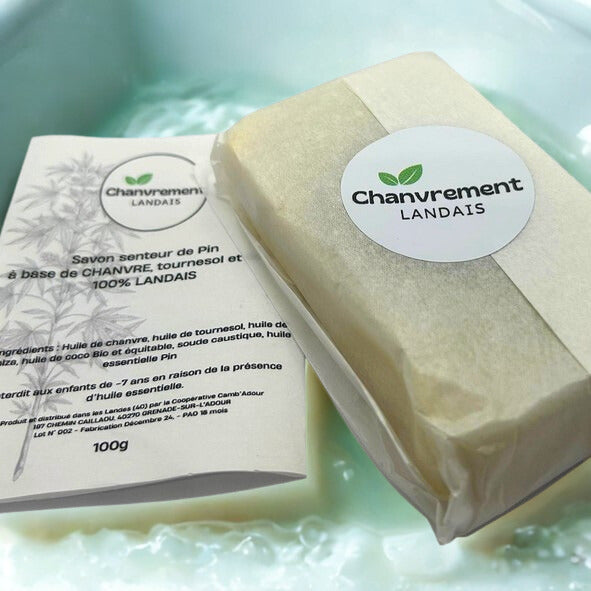 Savon artisanal à base de Chanvre 100% Landais